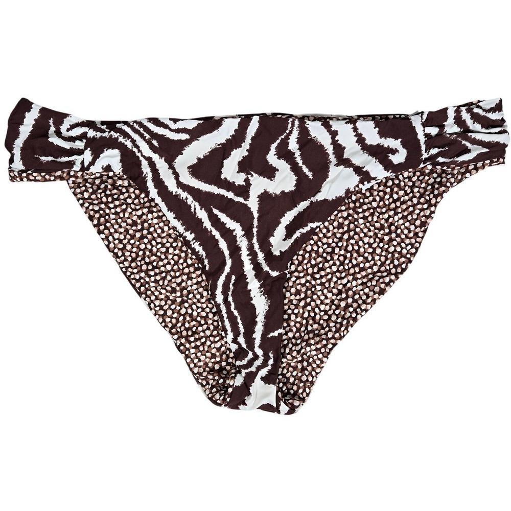 La Blanca Fierce Lines‎ Reversible Side Shirred Hipster Bottom 16 NWT